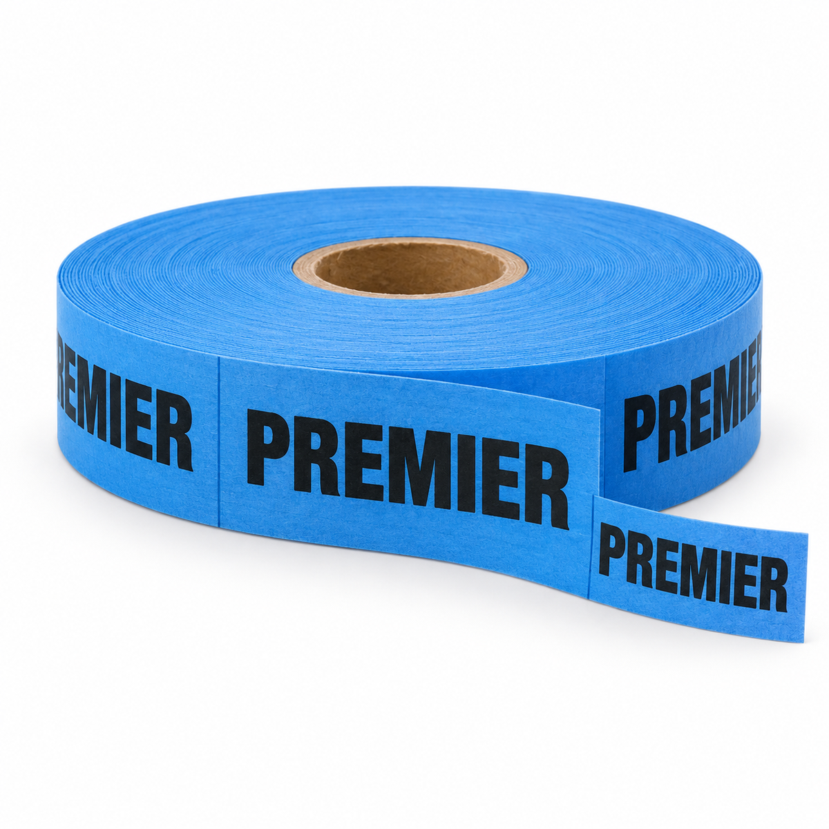 PREMIER printed laundry instruction tape in blue — product illustration