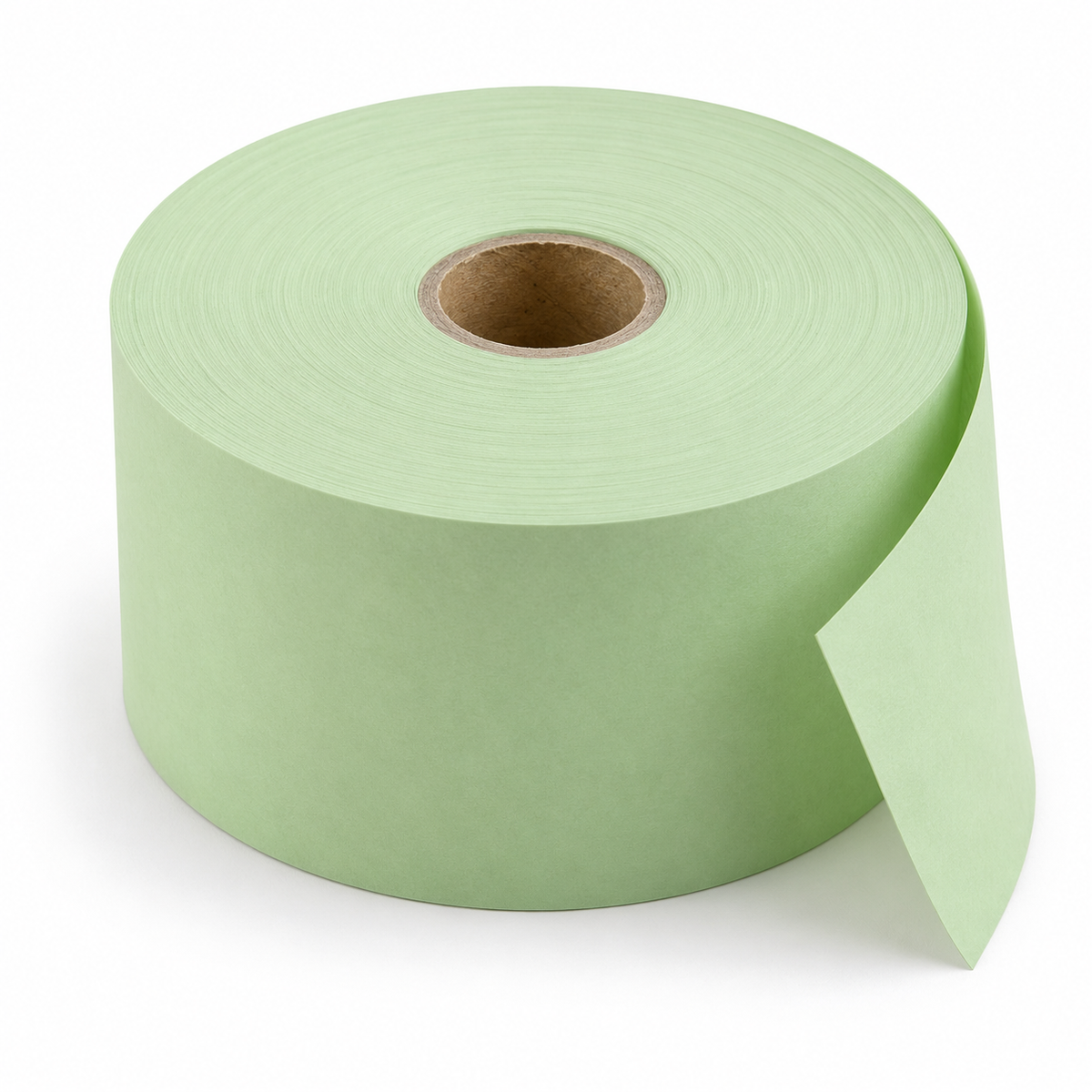 Green 44mm till-paper roll — product illustration
