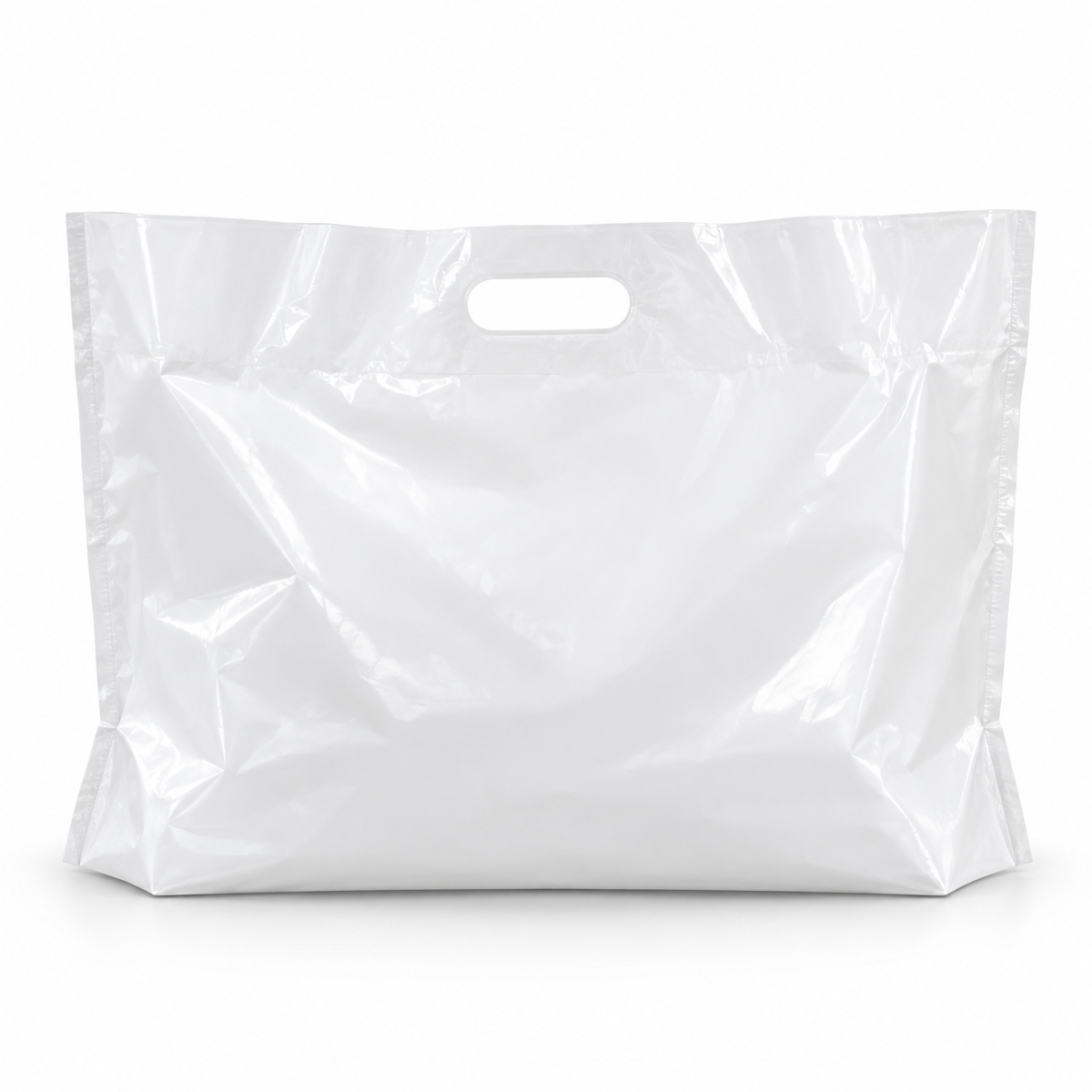 Plain white polythene carrier bag — product illustration