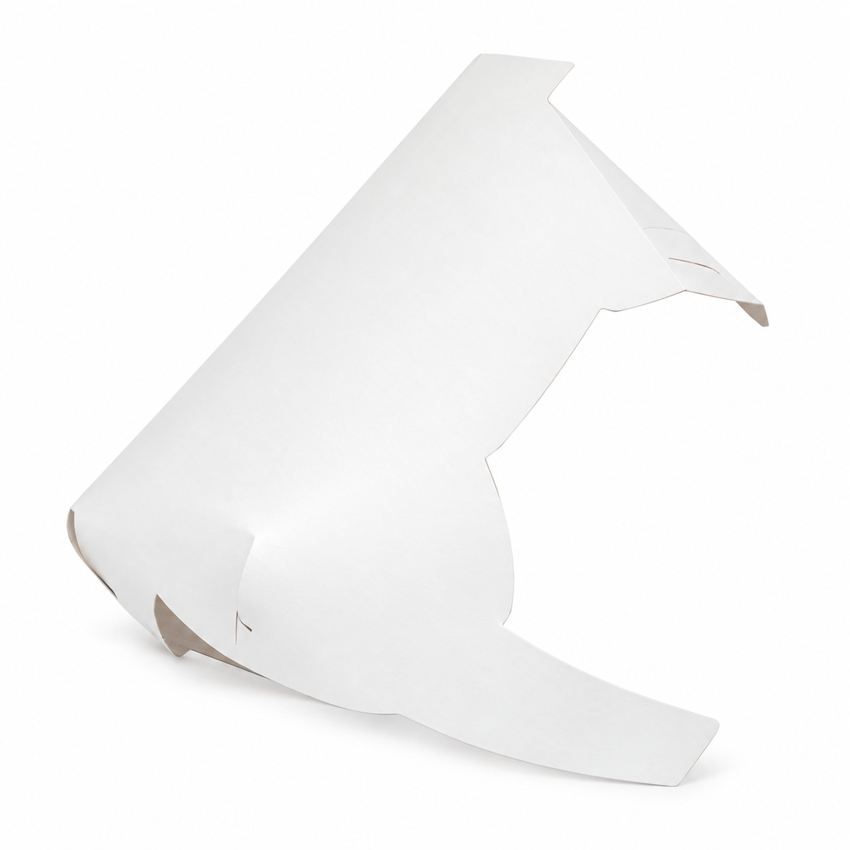 White cardboard bust and dress former — product illustration