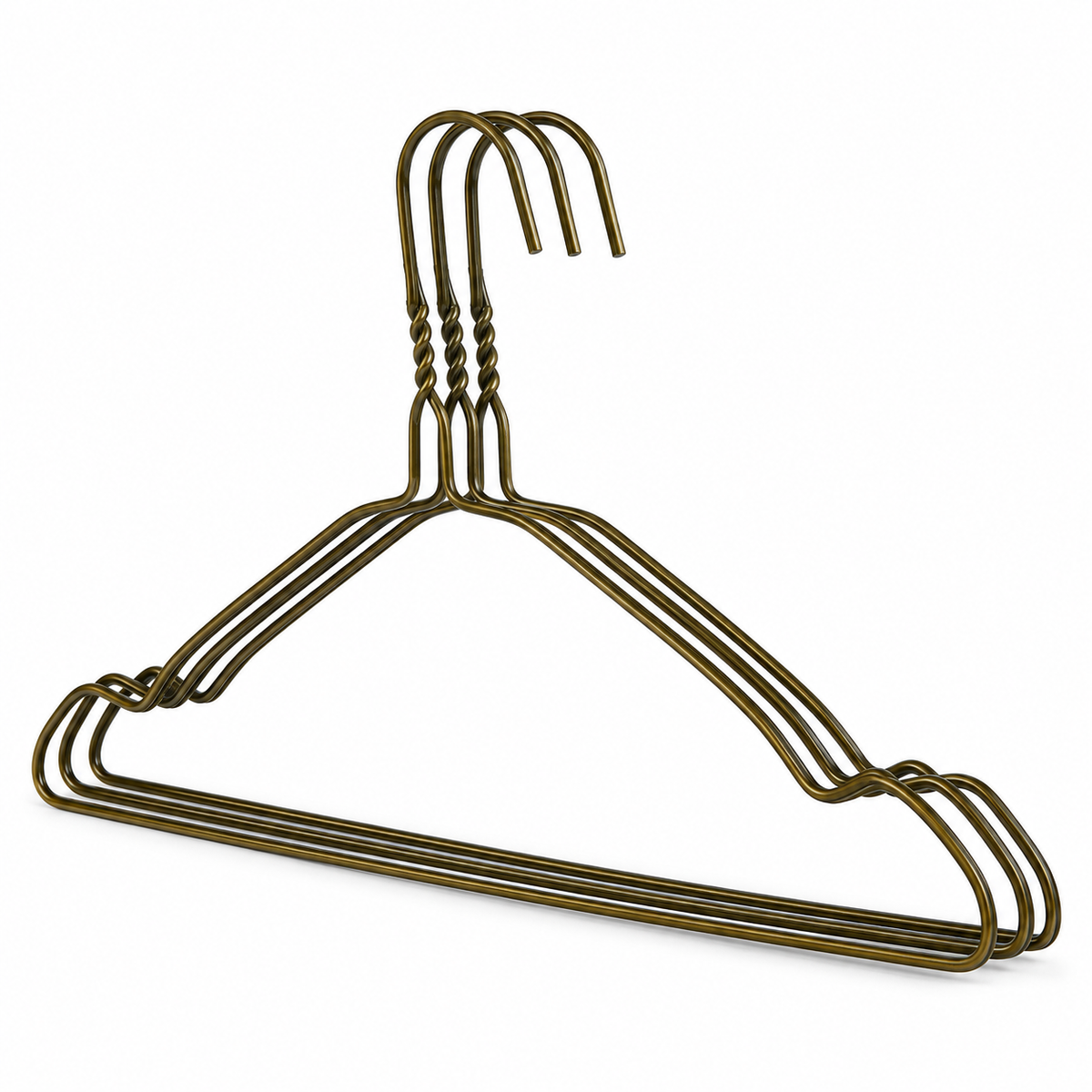 Bronze notched wire coat hangers — product illustration