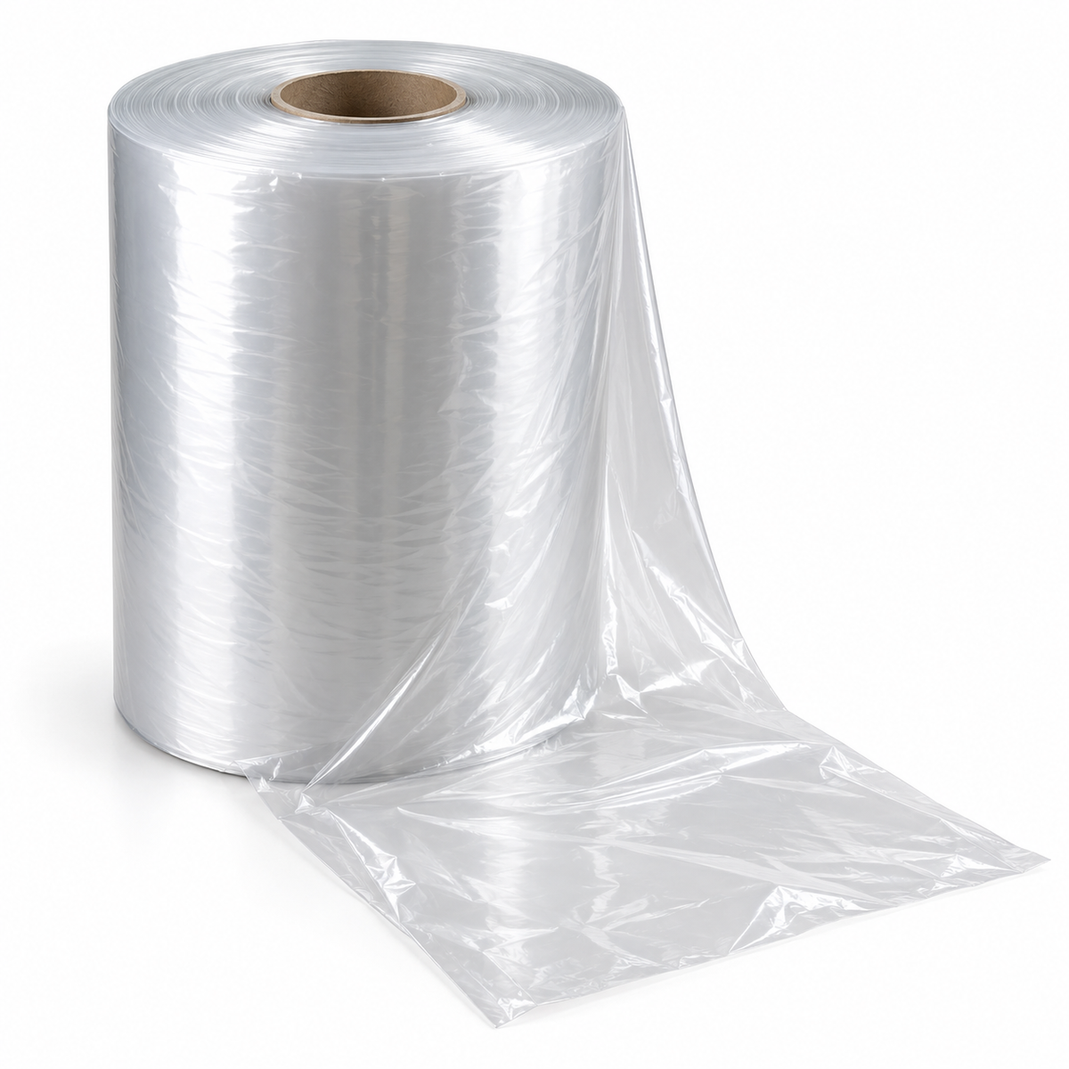 Plain clear polythene garment-cover roll — product illustration
