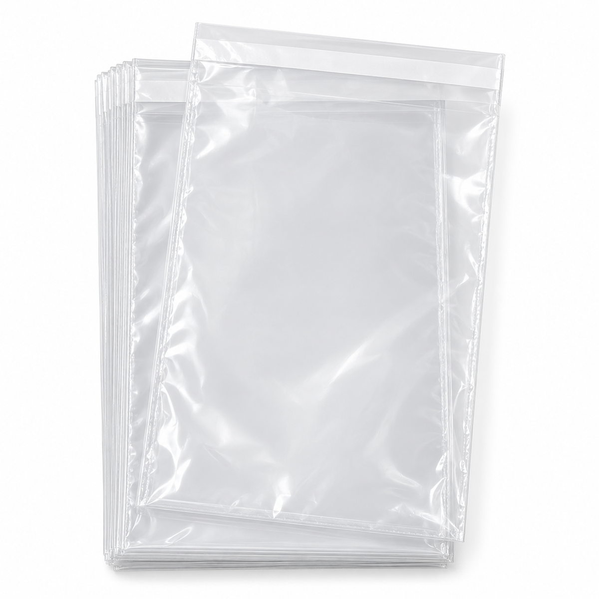 Clear self-seal polypropylene shirt bags — product illustration