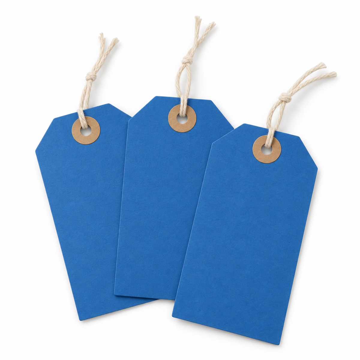 blue strung washered hamper tags — product illustration