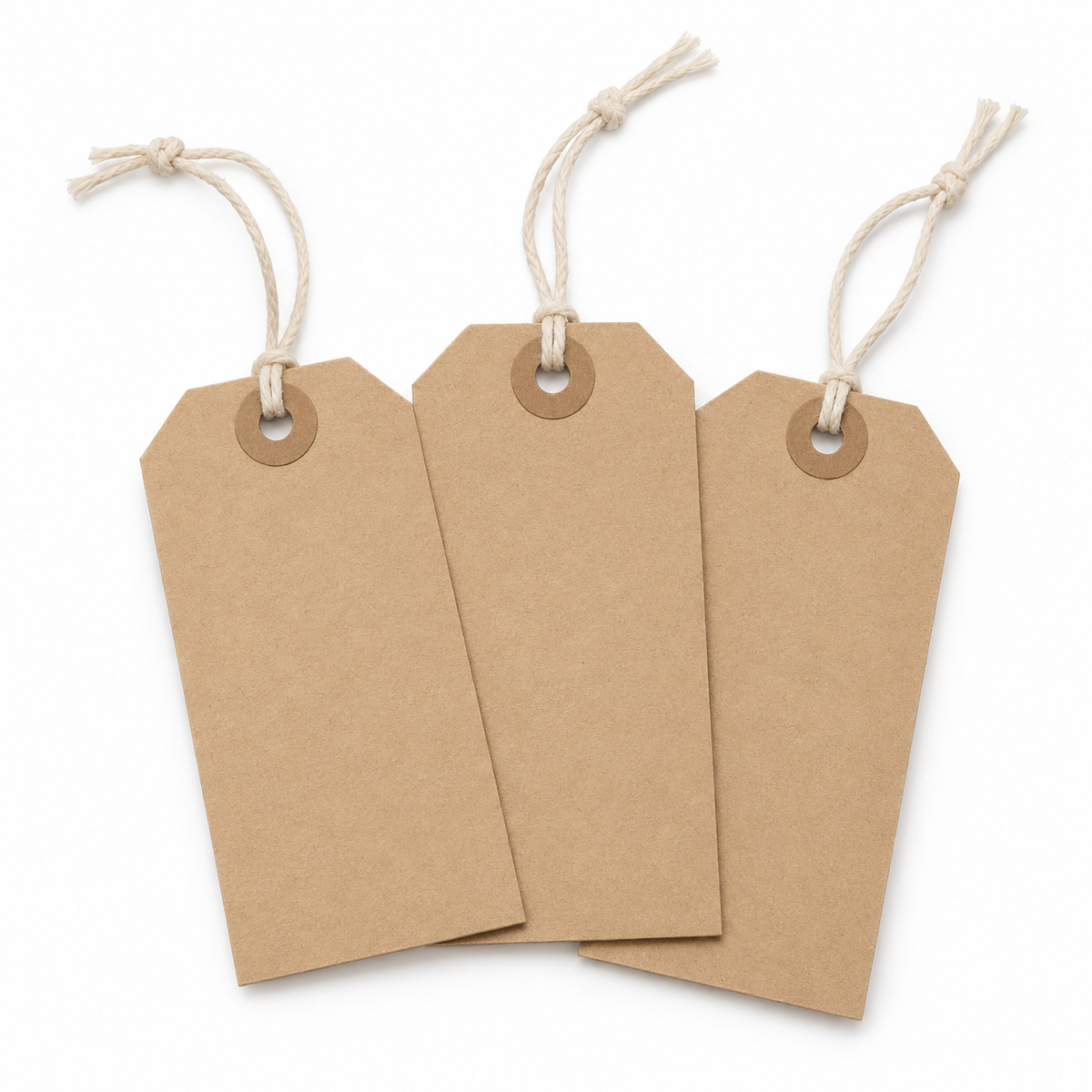 buff strung washered hamper tags — product illustration