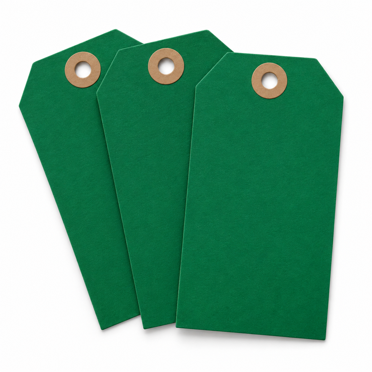 emerald green washered hamper tags — product illustration