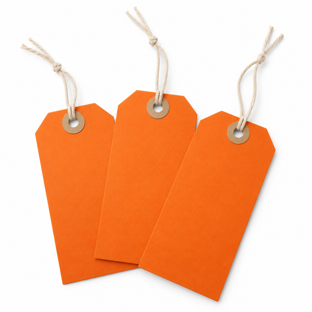 orange strung washered hamper tags — product illustration