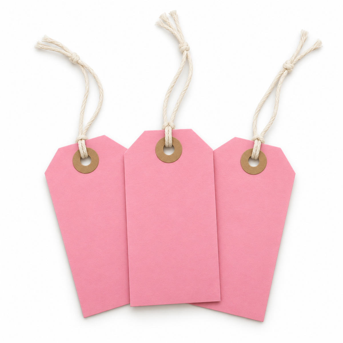 pink strung washered hamper tags — product illustration
