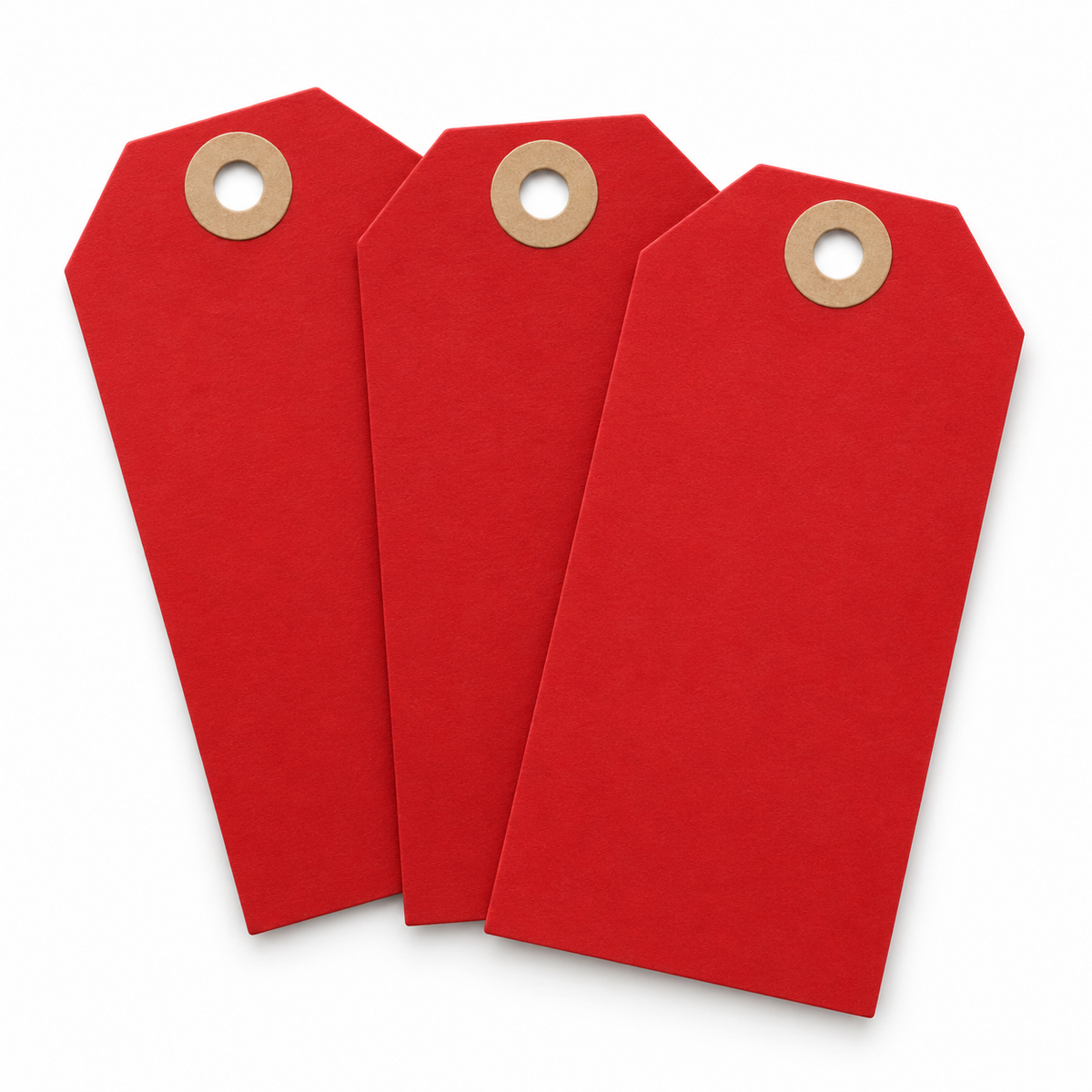 red washered hamper tags — product illustration