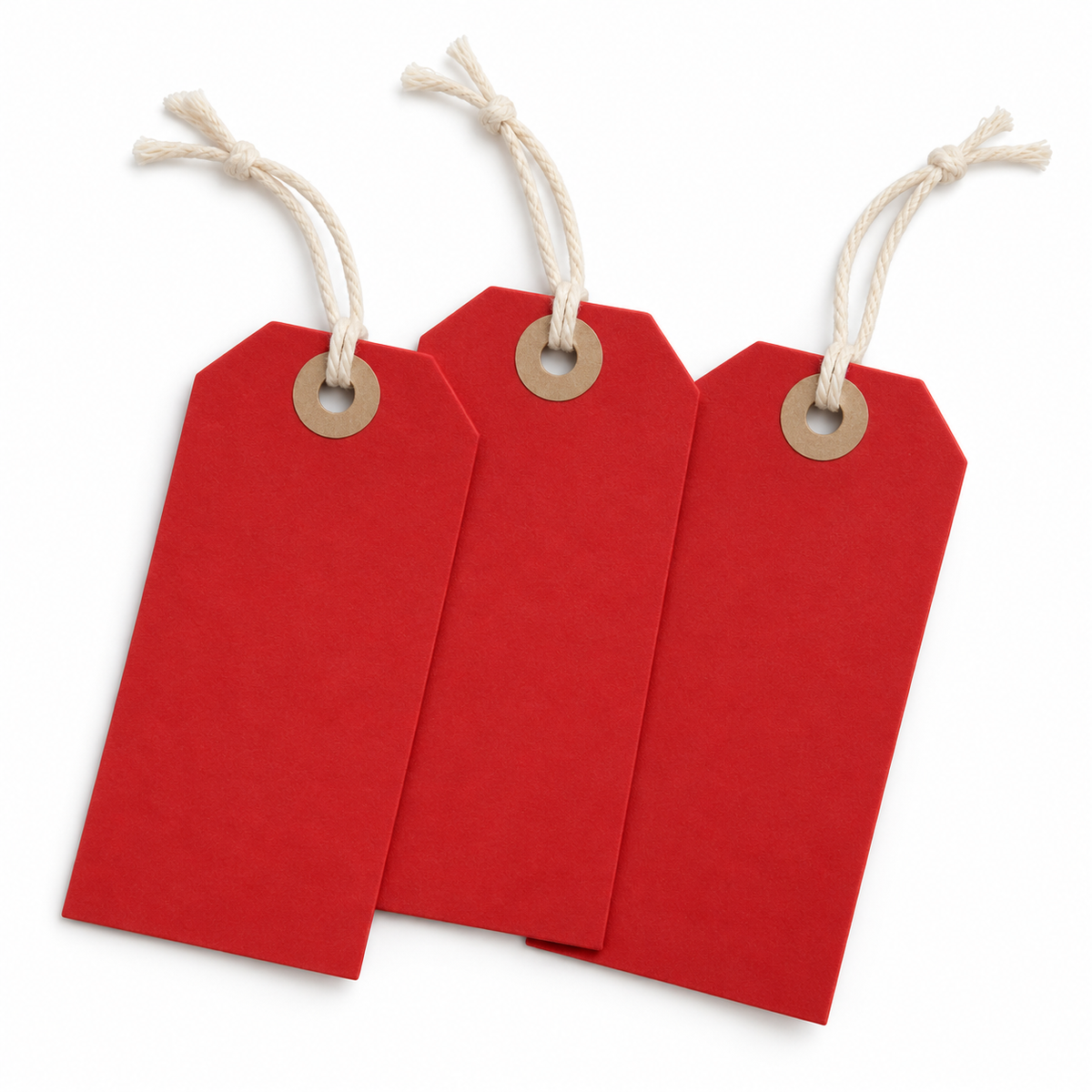 red strung washered hamper tags — product illustration
