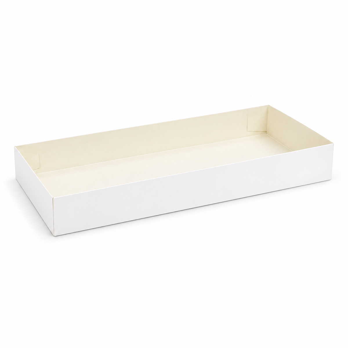White laundry-box base, 2-inch depth — product illustration