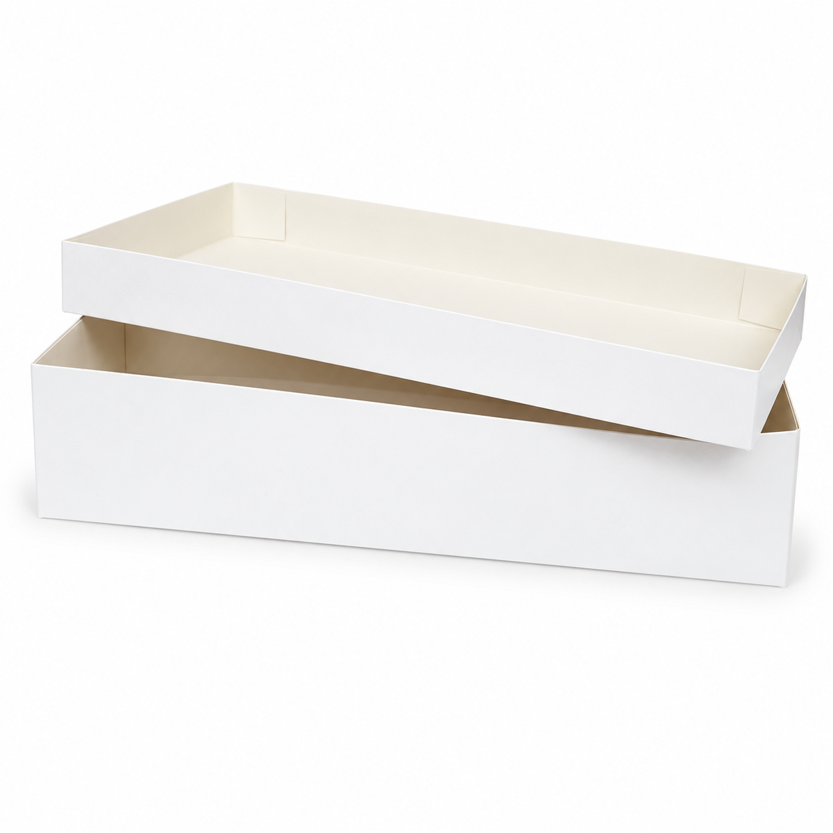 White laundry box and lid, 6-inch depth — product illustration