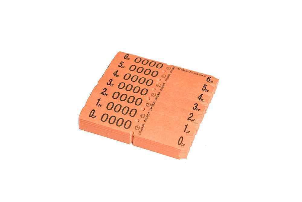 Orange seven-up shirt identification tags