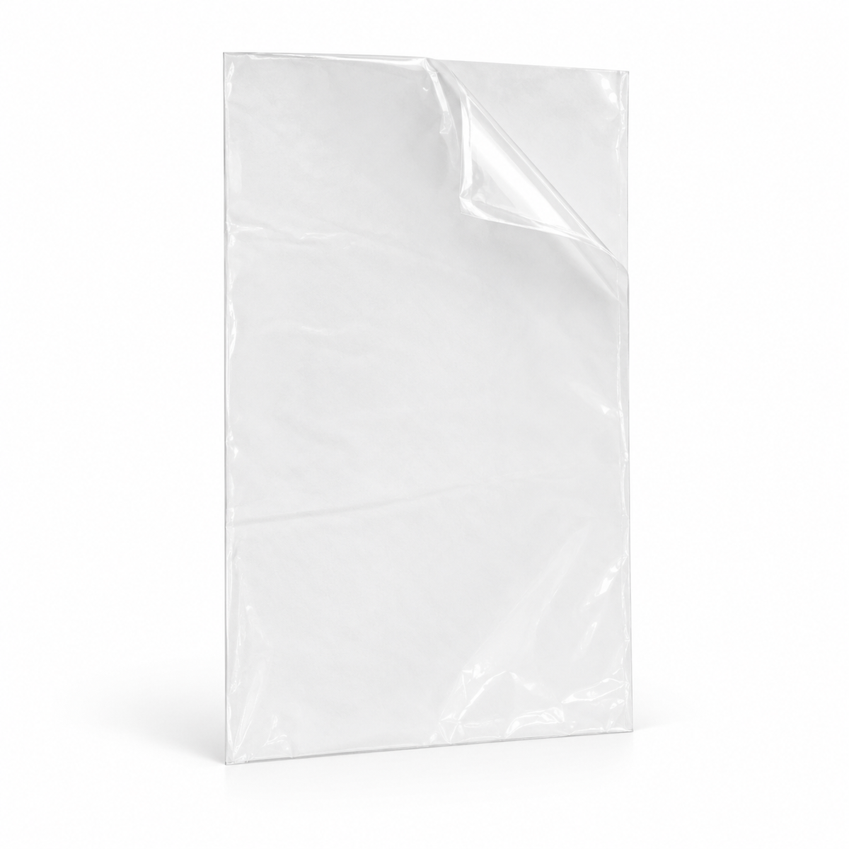 Paper and clear-film shirt packaging bag — product illustration