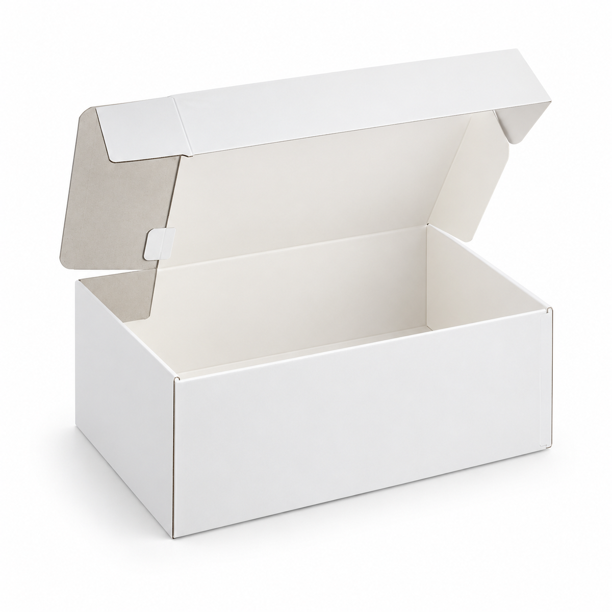 Plain white folded shirt box, 6-inch depth — product illustration