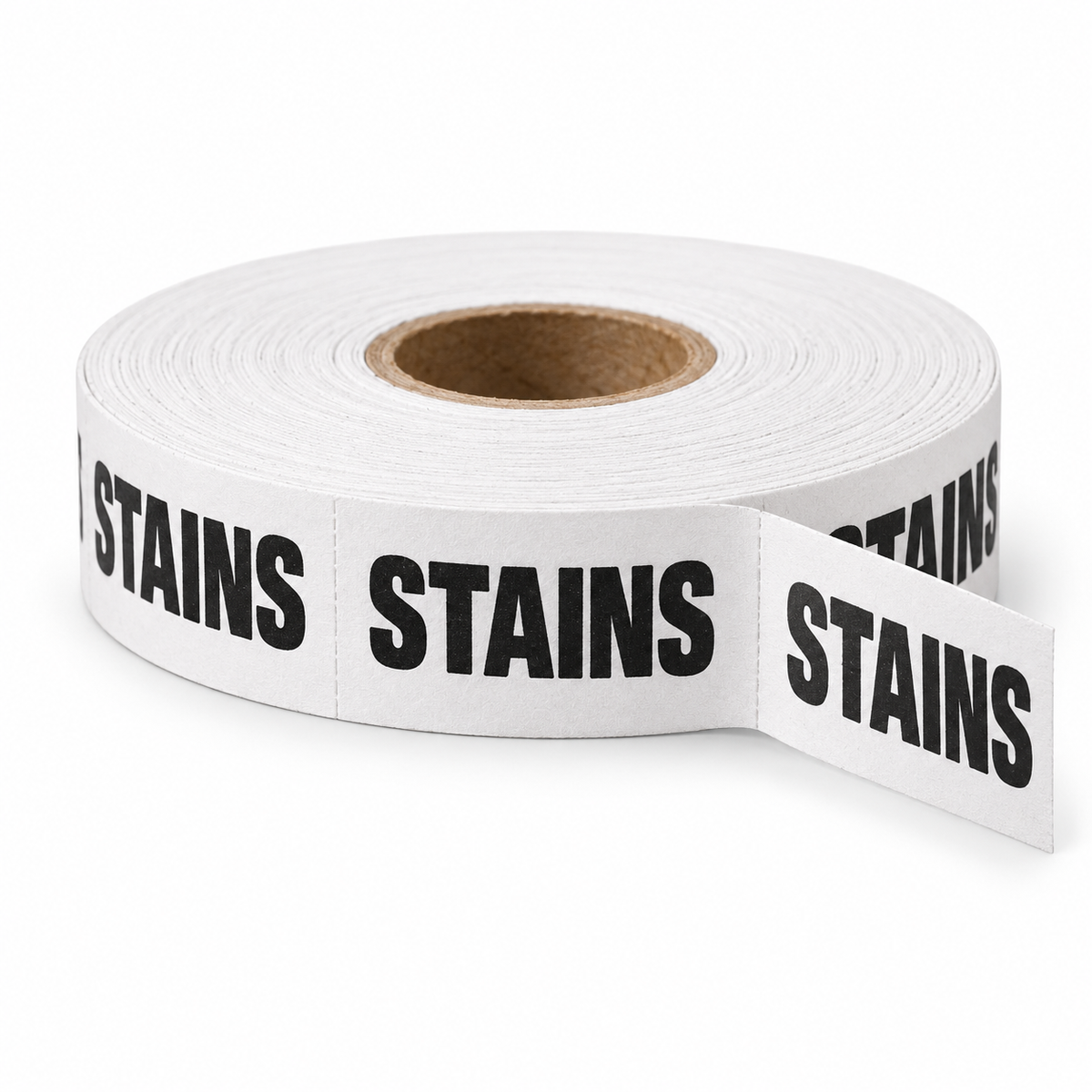 STAINS printed laundry instruction tape in white — product illustration