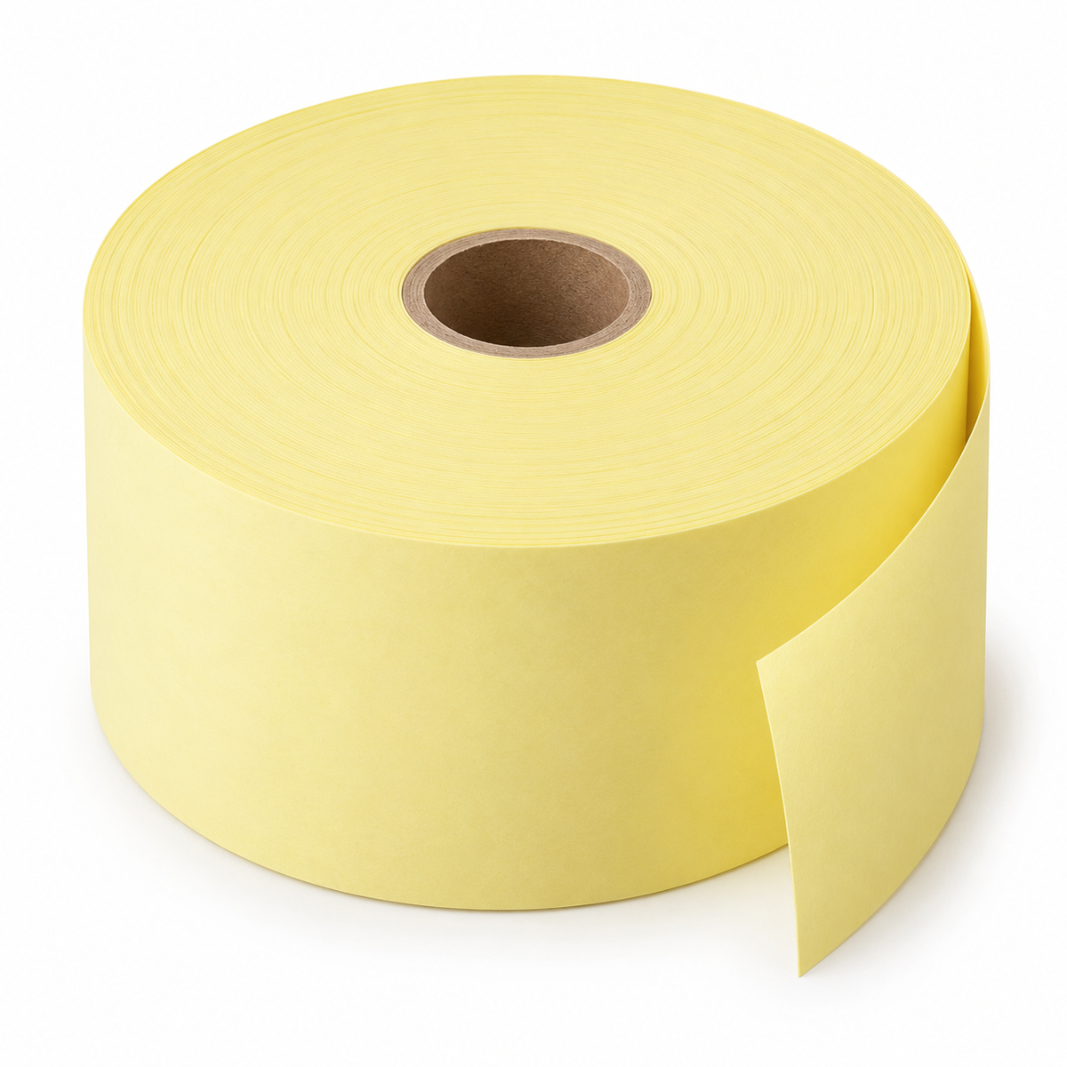Yellow 44mm till-paper roll — product illustration