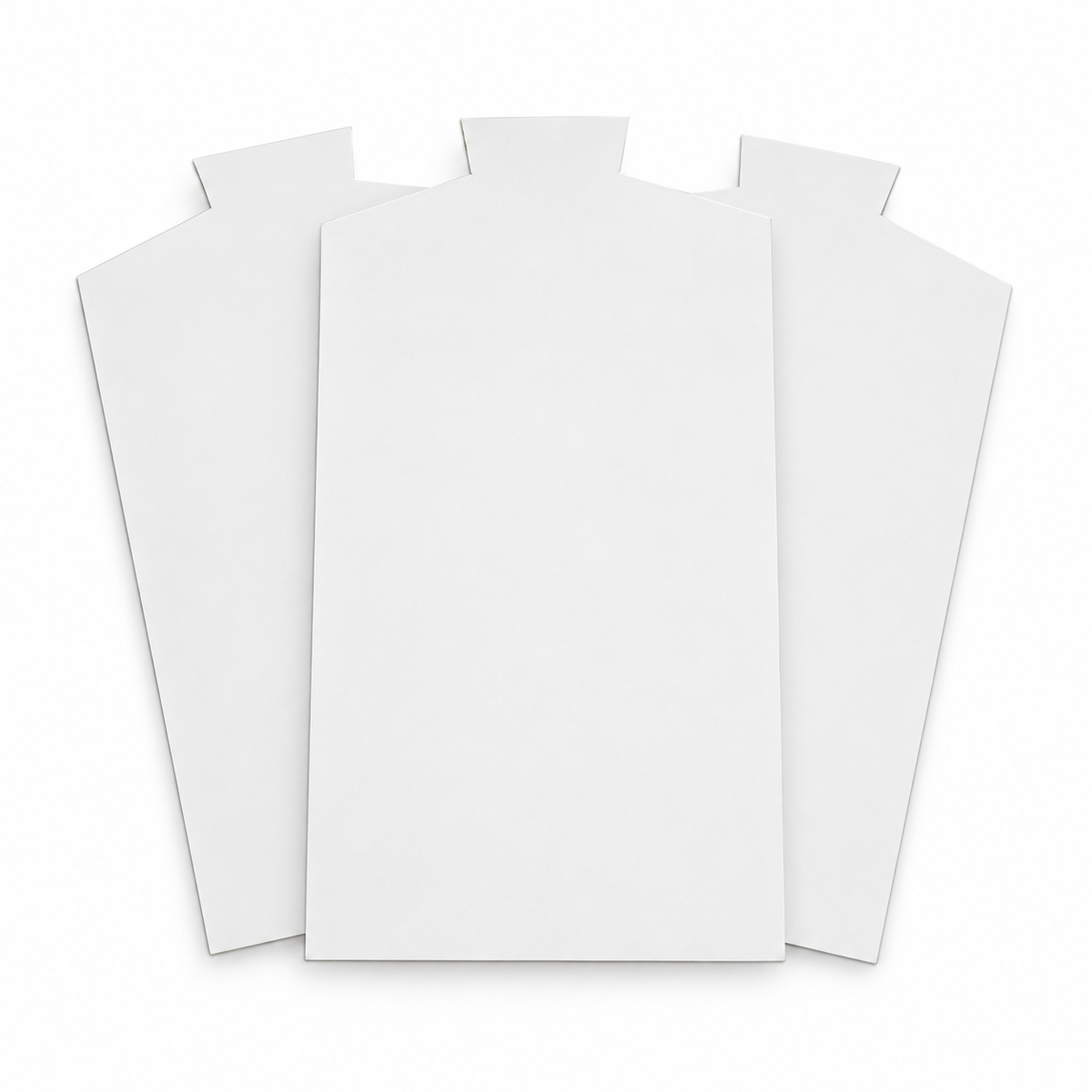 White shaped shirt packing boards — product illustration
