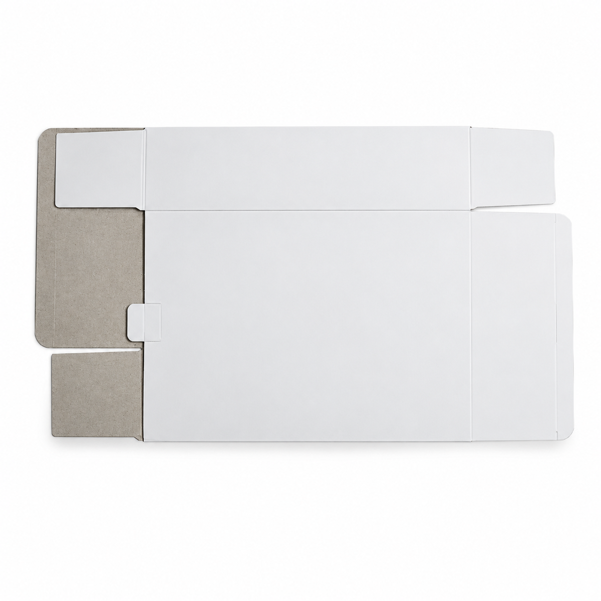 White flat-pack shirt box, 4-inch depth — product illustration