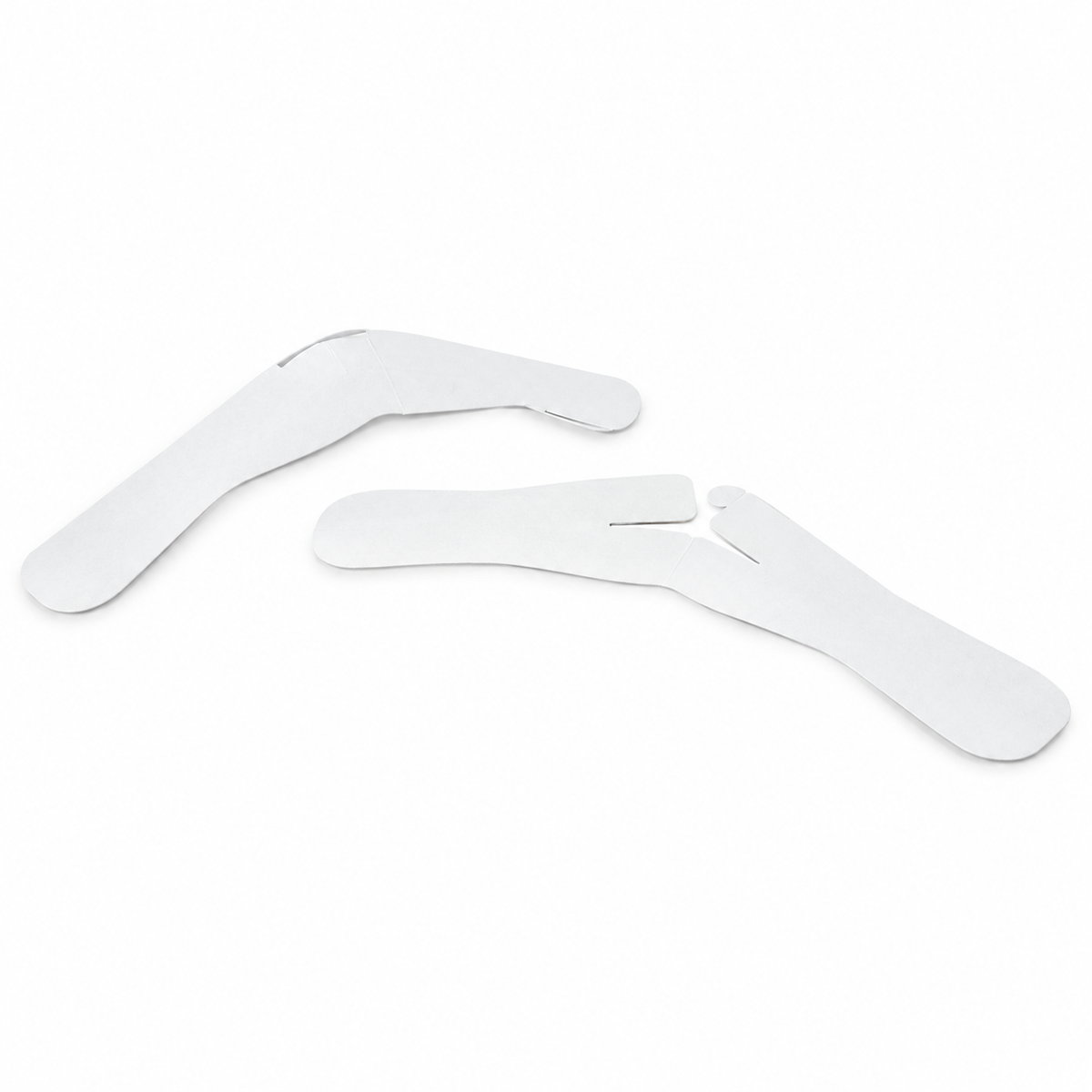 White card shoulder guards for hangers — product illustration