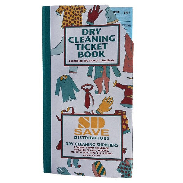 Dry Cleaning Ticket Books 500 Duplicate Tickets - All Colours