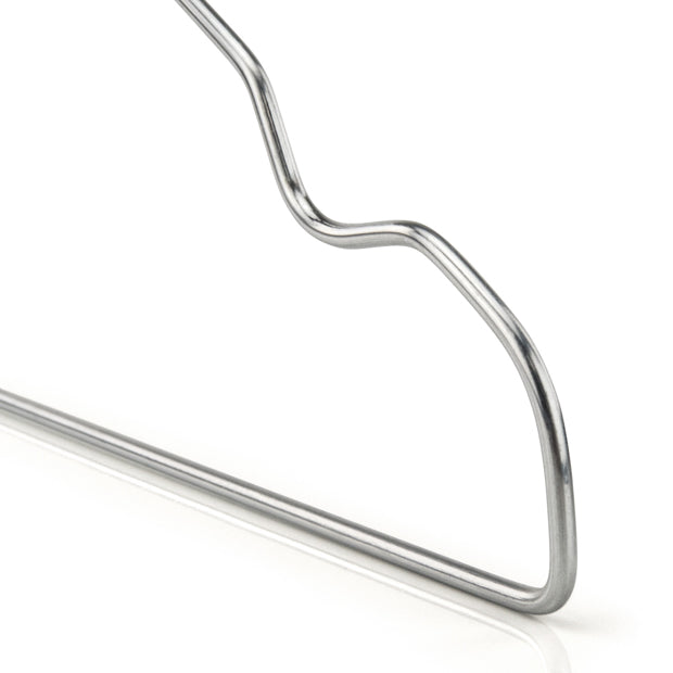 Notched Silver Wire Metal Coat Hanger 13G