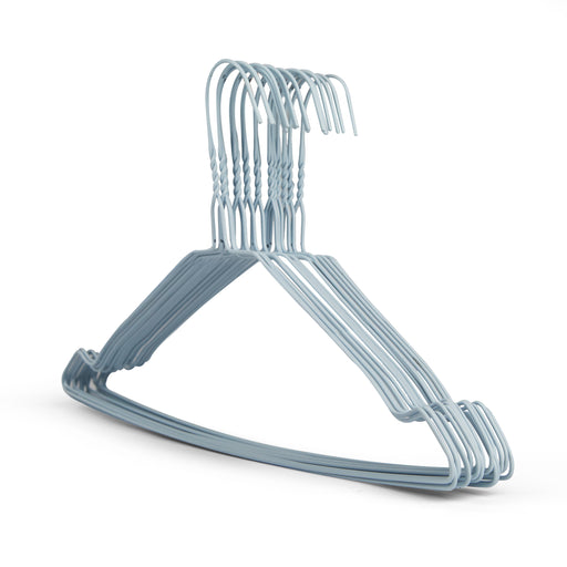 Notched White Wire Metal Coat Hanger 13G